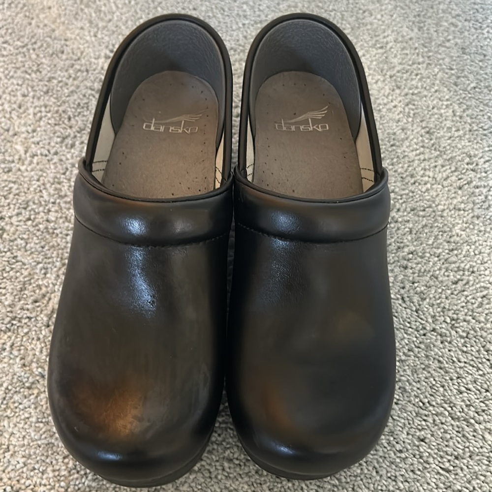 Dansko Black Leather Clogs